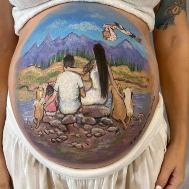 Ecomama5d embarazada con baby painting 